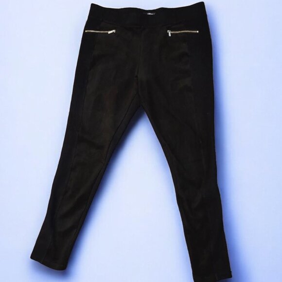Karl Lagerfeld Paris Black Velour Soft Pull-On Style Pants Sz XL/16 - Picture 2 of 6